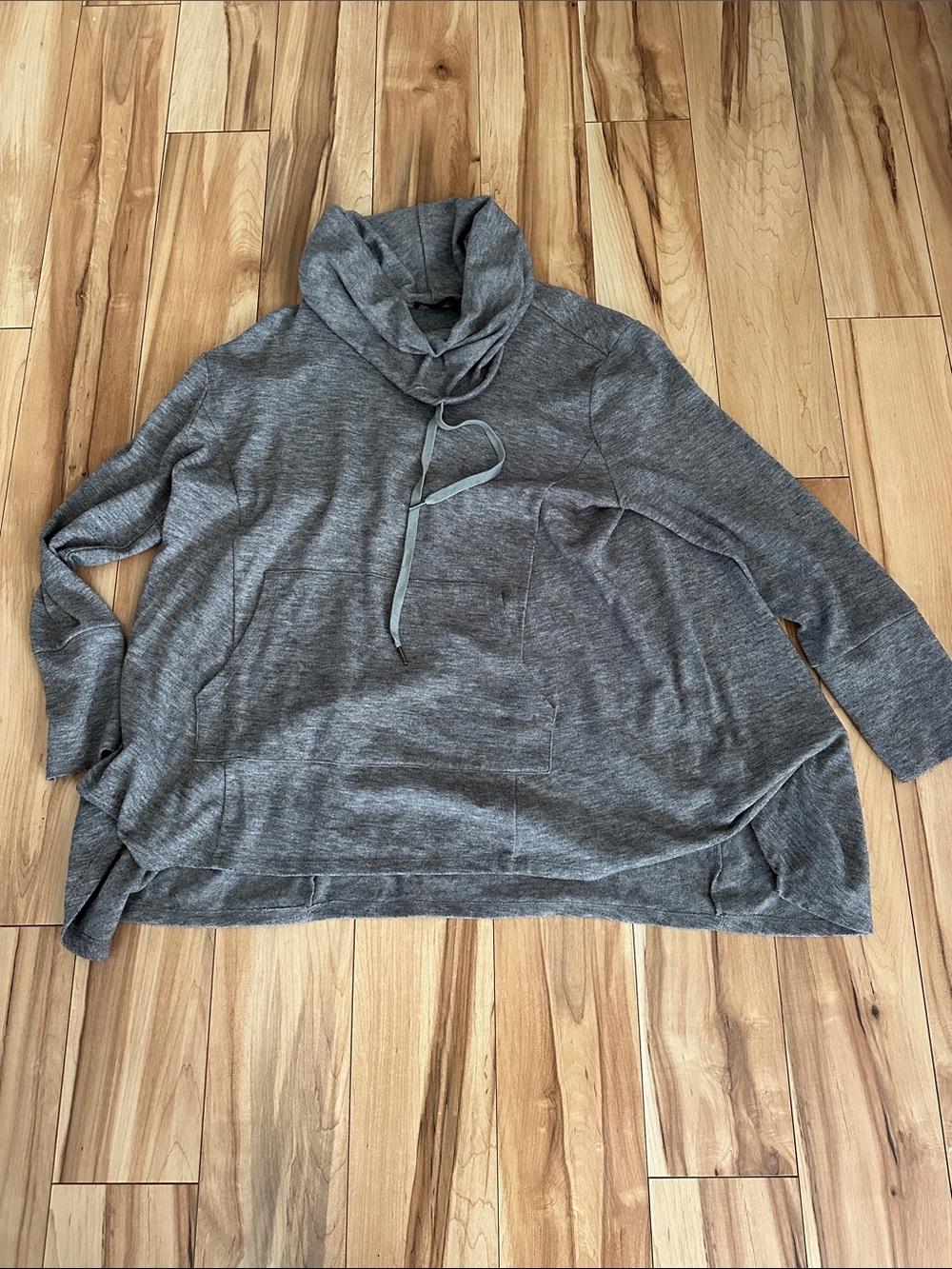 Cozy Grey Cowl Neck Pullover Sweater Tunic